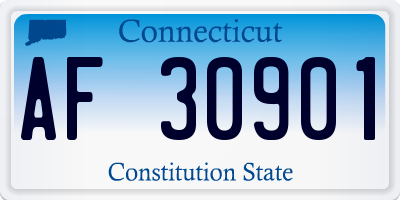 CT license plate AF30901