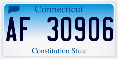 CT license plate AF30906