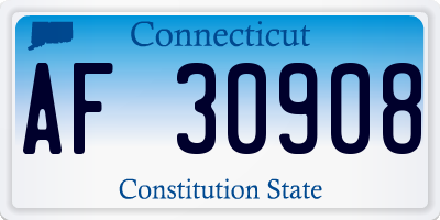 CT license plate AF30908