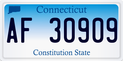 CT license plate AF30909
