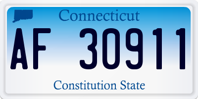 CT license plate AF30911