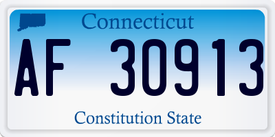 CT license plate AF30913