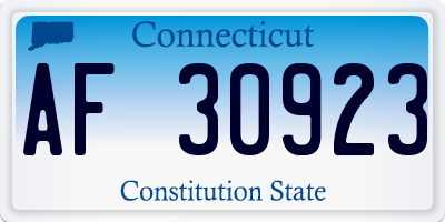 CT license plate AF30923