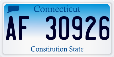 CT license plate AF30926