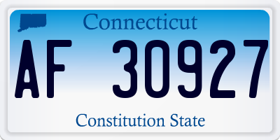 CT license plate AF30927