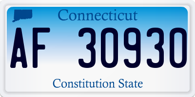 CT license plate AF30930
