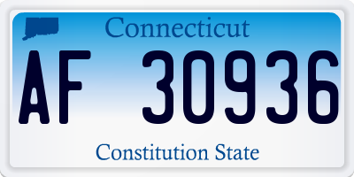 CT license plate AF30936