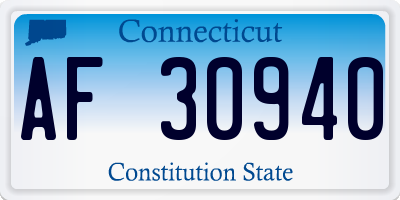 CT license plate AF30940