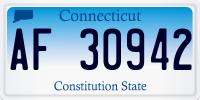 CT license plate AF30942