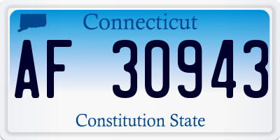 CT license plate AF30943