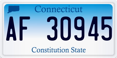 CT license plate AF30945