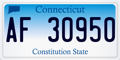CT license plate AF30950