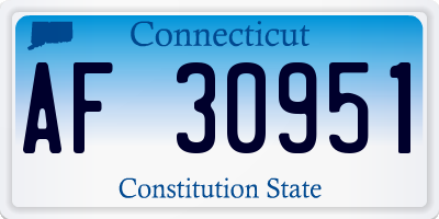 CT license plate AF30951