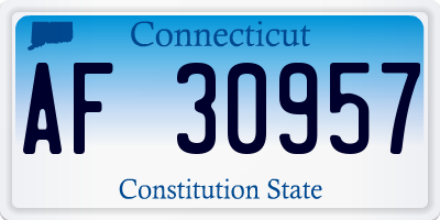 CT license plate AF30957