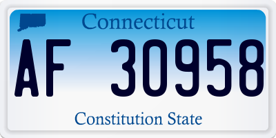 CT license plate AF30958