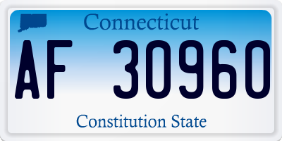 CT license plate AF30960