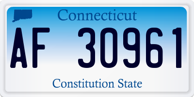 CT license plate AF30961