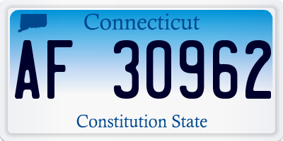 CT license plate AF30962