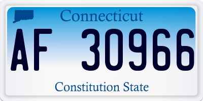 CT license plate AF30966