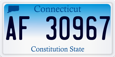 CT license plate AF30967