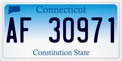 CT license plate AF30971