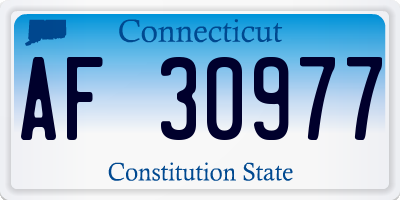 CT license plate AF30977