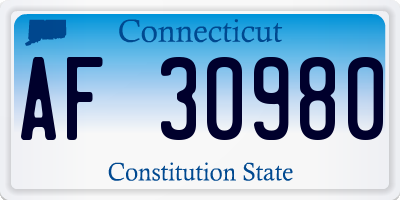 CT license plate AF30980
