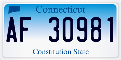 CT license plate AF30981