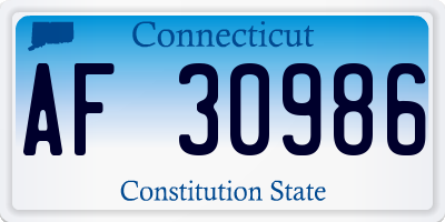 CT license plate AF30986