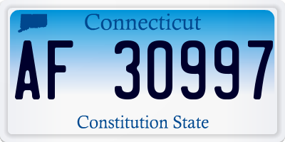 CT license plate AF30997