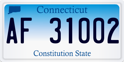 CT license plate AF31002