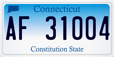 CT license plate AF31004