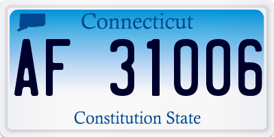 CT license plate AF31006