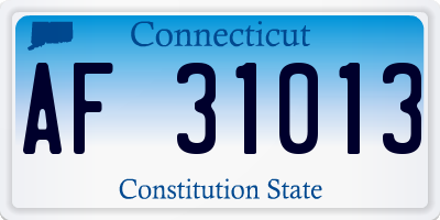 CT license plate AF31013