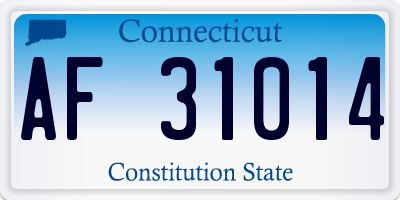 CT license plate AF31014