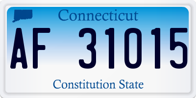 CT license plate AF31015