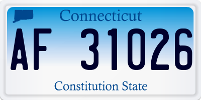 CT license plate AF31026