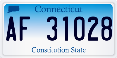 CT license plate AF31028