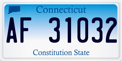 CT license plate AF31032