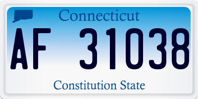 CT license plate AF31038