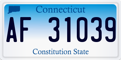 CT license plate AF31039
