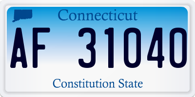 CT license plate AF31040