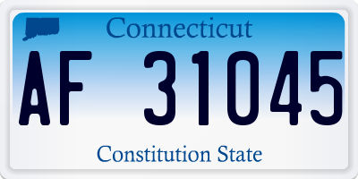 CT license plate AF31045