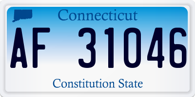 CT license plate AF31046