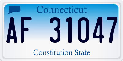 CT license plate AF31047