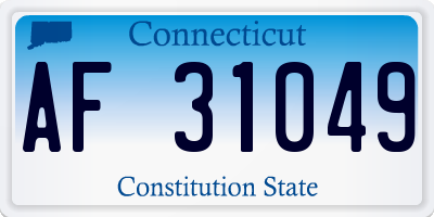 CT license plate AF31049