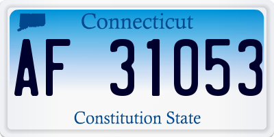 CT license plate AF31053