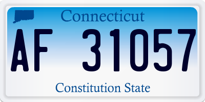 CT license plate AF31057