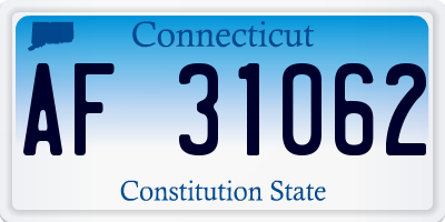 CT license plate AF31062