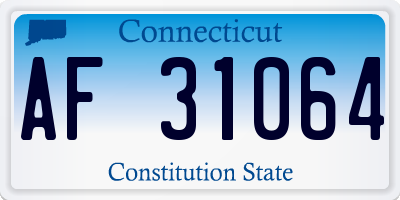 CT license plate AF31064